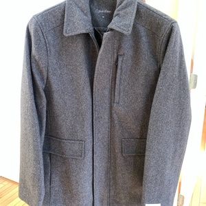 Calvin Klein Mens Wool Blend Jacket Charcoal Size M